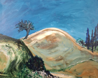 Acryl schilderij, Maya Wildevuur, Bueno convento, 1997